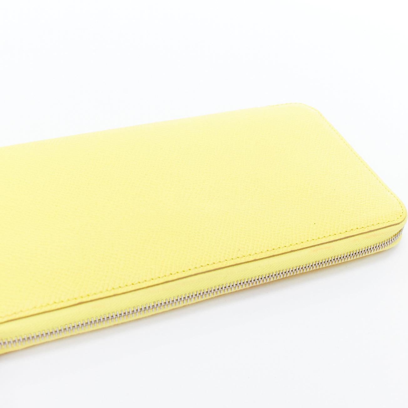 HERMES Azap Jaune Citron yellow epsom leather classique long wallet in vendita 2
