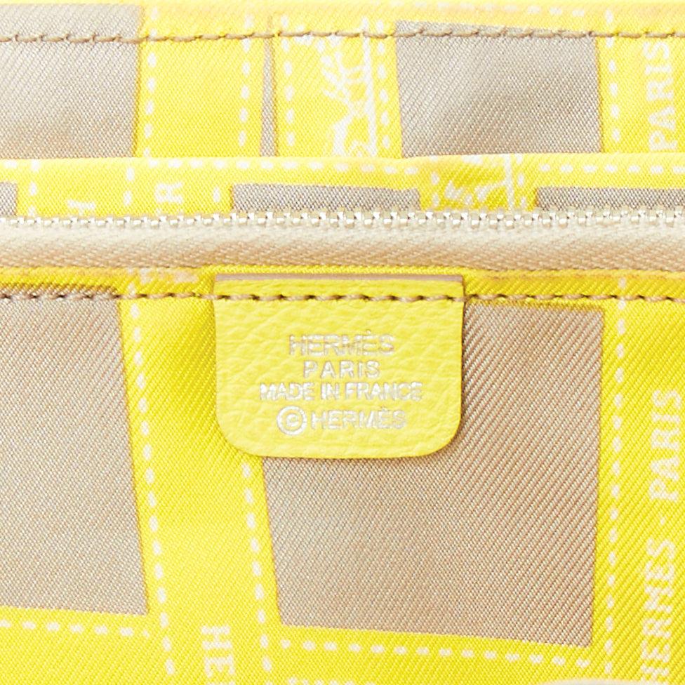 HERMES Azap Jaune Citron giallo epsom pelle classique portafoglio lungo in vendita 3