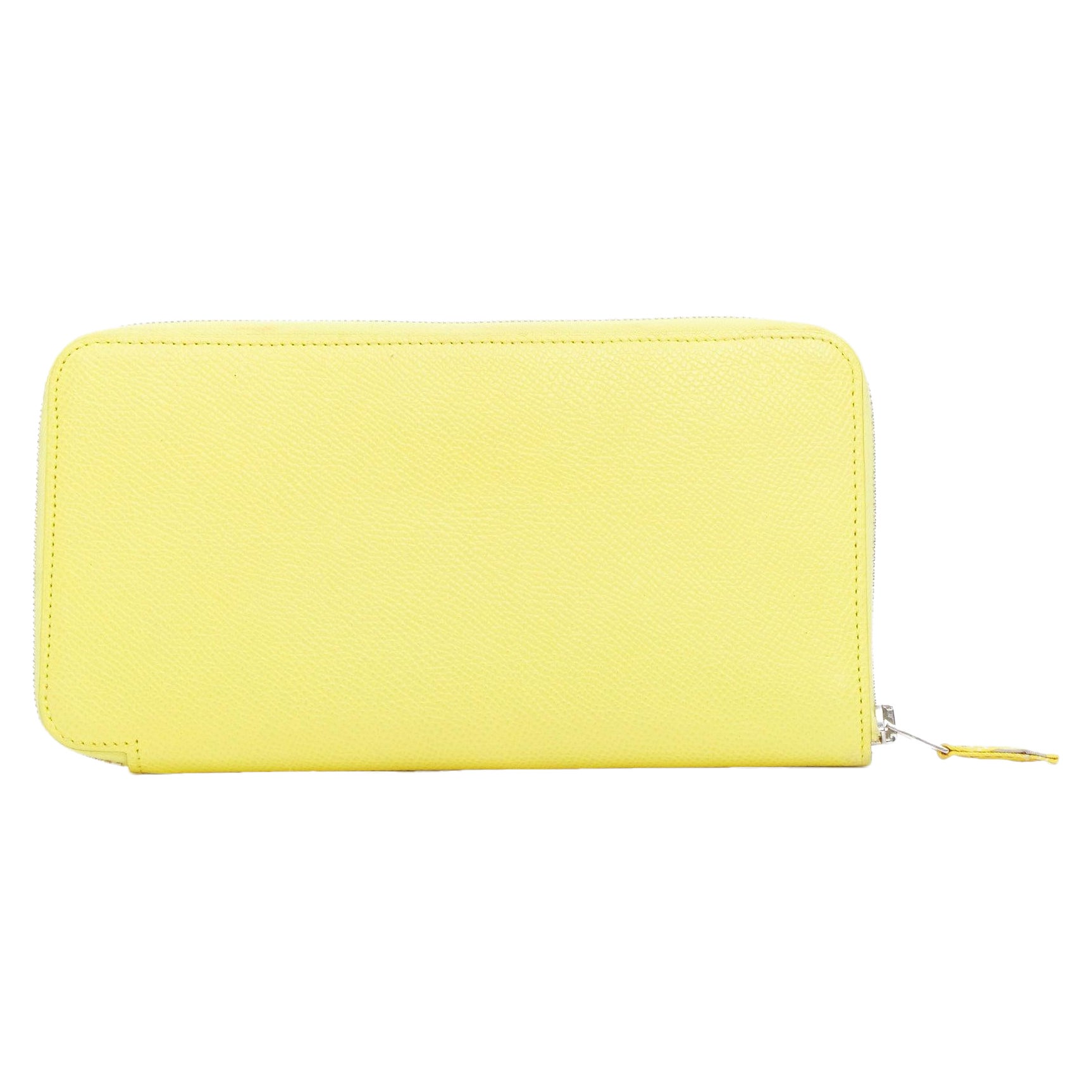 HERMES Azap Jaune Citron yellow epsom leather classique long wallet