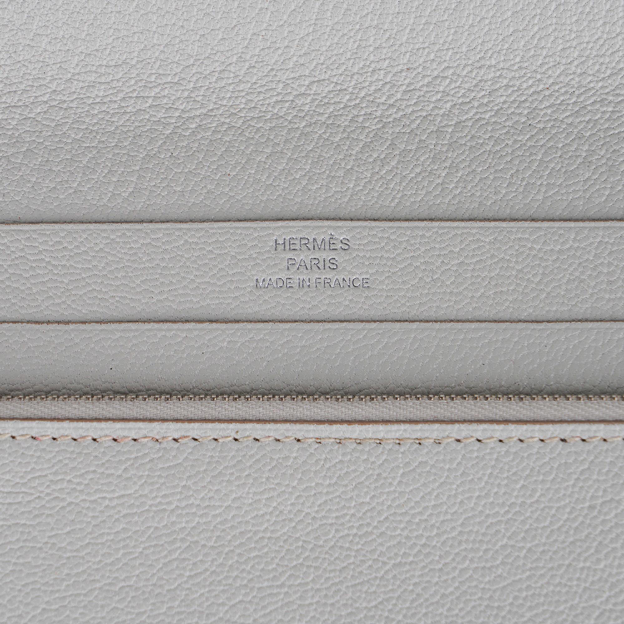 Hermes Azap Portefeuille Wallet Gris Perle Chevre Leather Palladium Hardware New For Sale 3