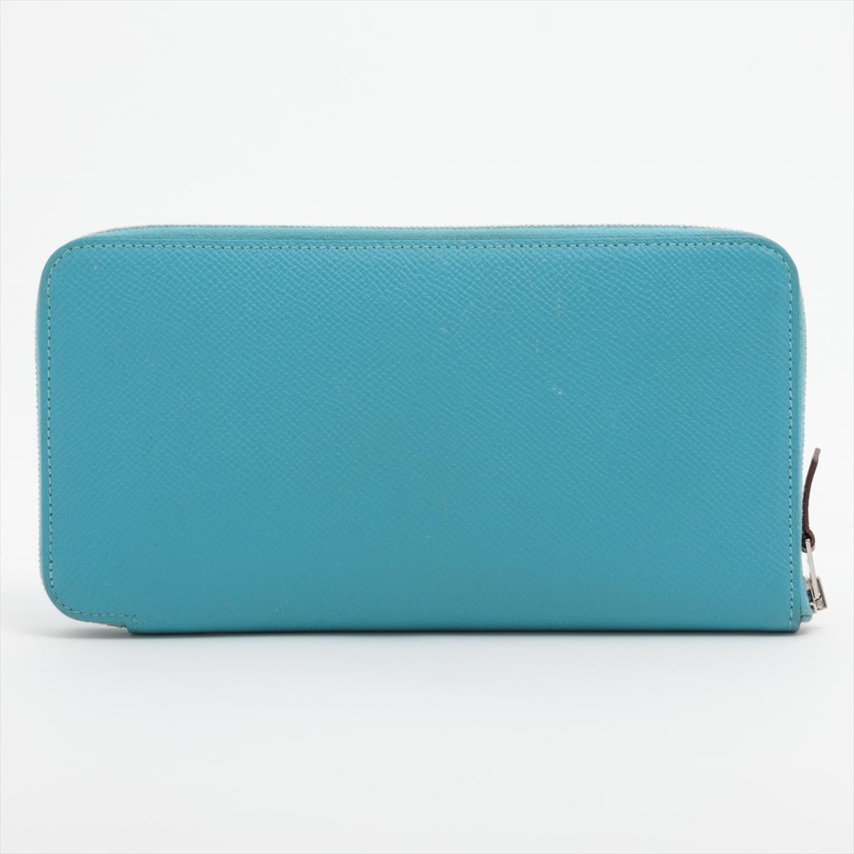 Hermès Azap Veau Epsom Long Wallet  Blue Atoll In Good Condition For Sale In Indianapolis, IN