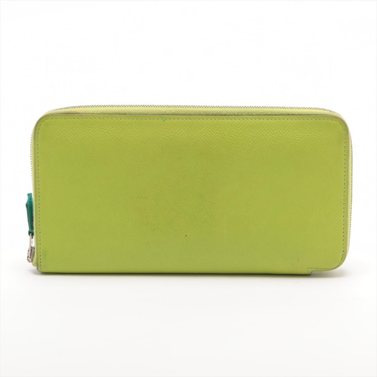 Hermès Azap Veau Epsom Long Zippy Wallet Apple Green In Good Condition For Sale In Indianapolis, IN