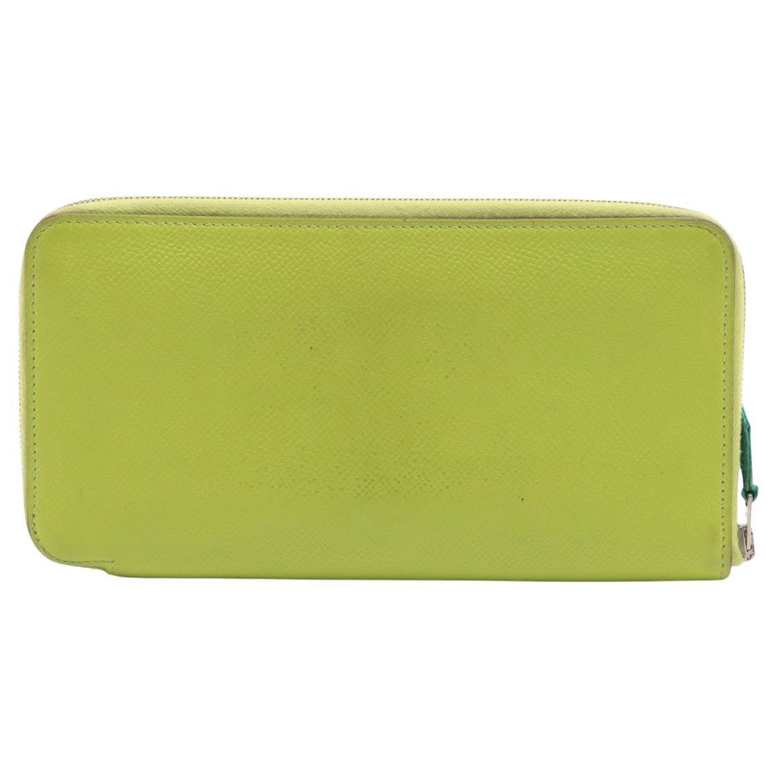 Hermès Azap Veau Epsom Long Zippy Wallet Apple Green For Sale