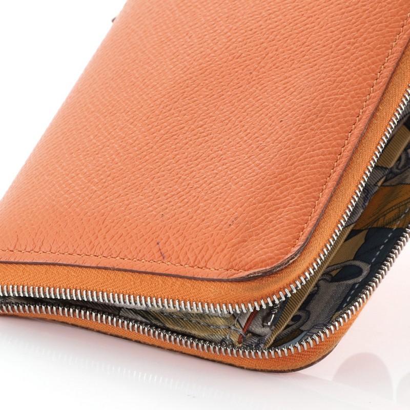 Hermes Azap Zip Around Wallet Silk'in Epsom Compact In Good Condition In NY, NY