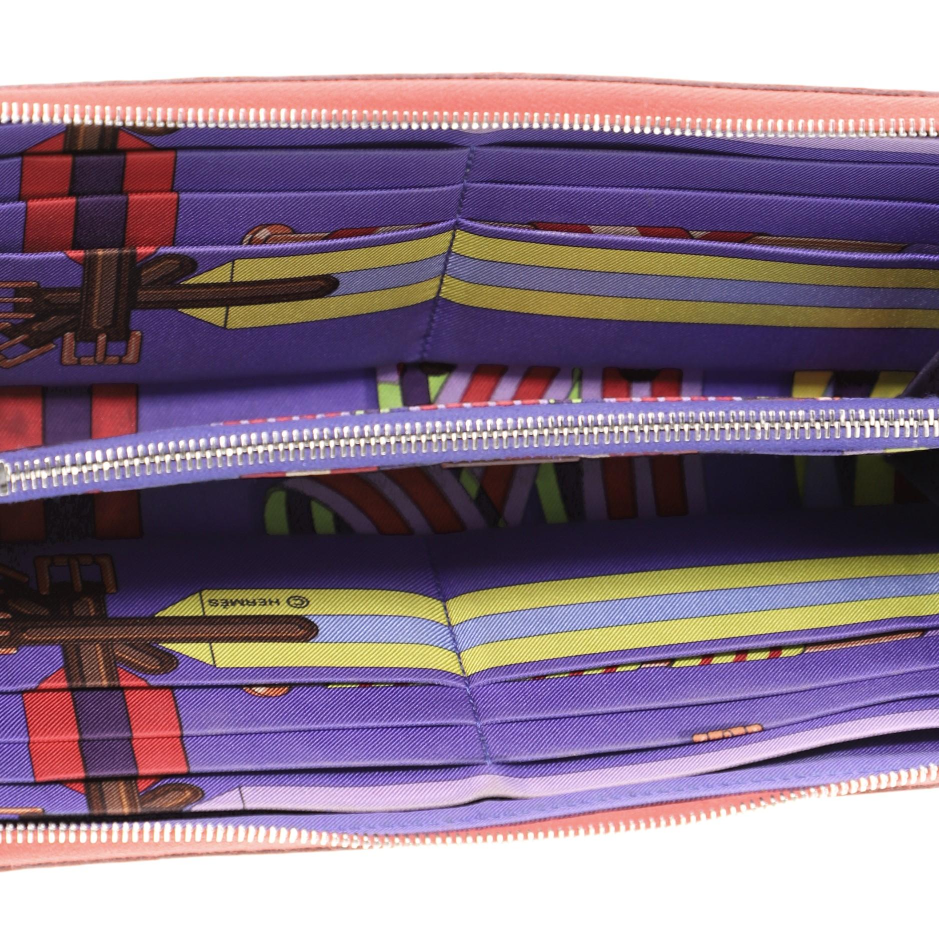 Women's or Men's Hermes Azap Zip Around Wallet Silk'in Epsom Long
