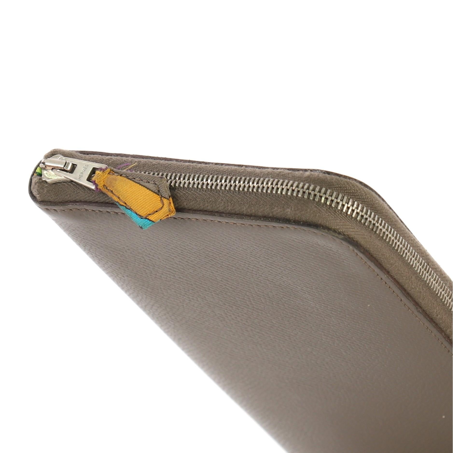 Hermes Azap Zip Around Wallet Silk'in Epsom Long 3