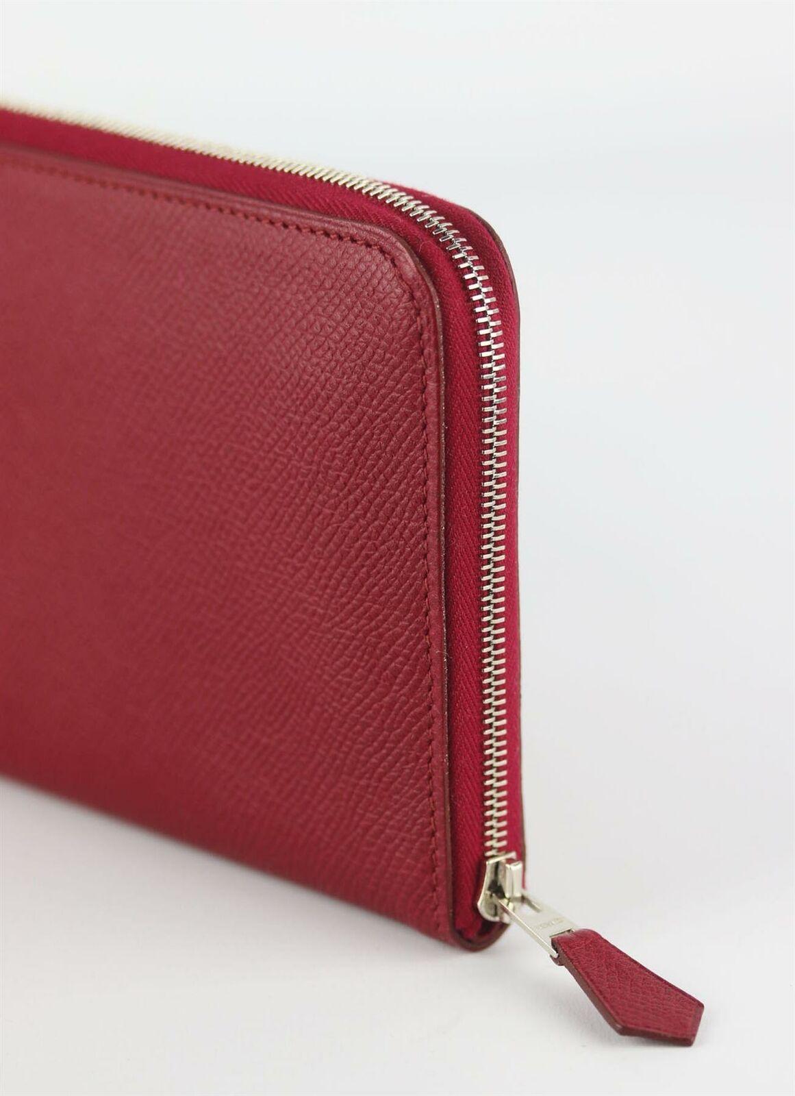 Brown Hermès Azap Zipped Classic Epsom Leather Wallet