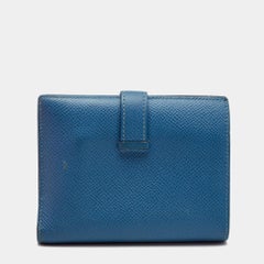 Hermes Azur Epsom Leather Bearn Compact Wallet