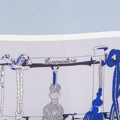 Hermes baby blue PASSEMENTERIE QUADRI 90 silk twill Scarf