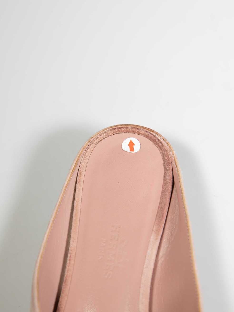 Hermès Baby Pink Suede Roxane Mules Size IT 35 For Sale 1