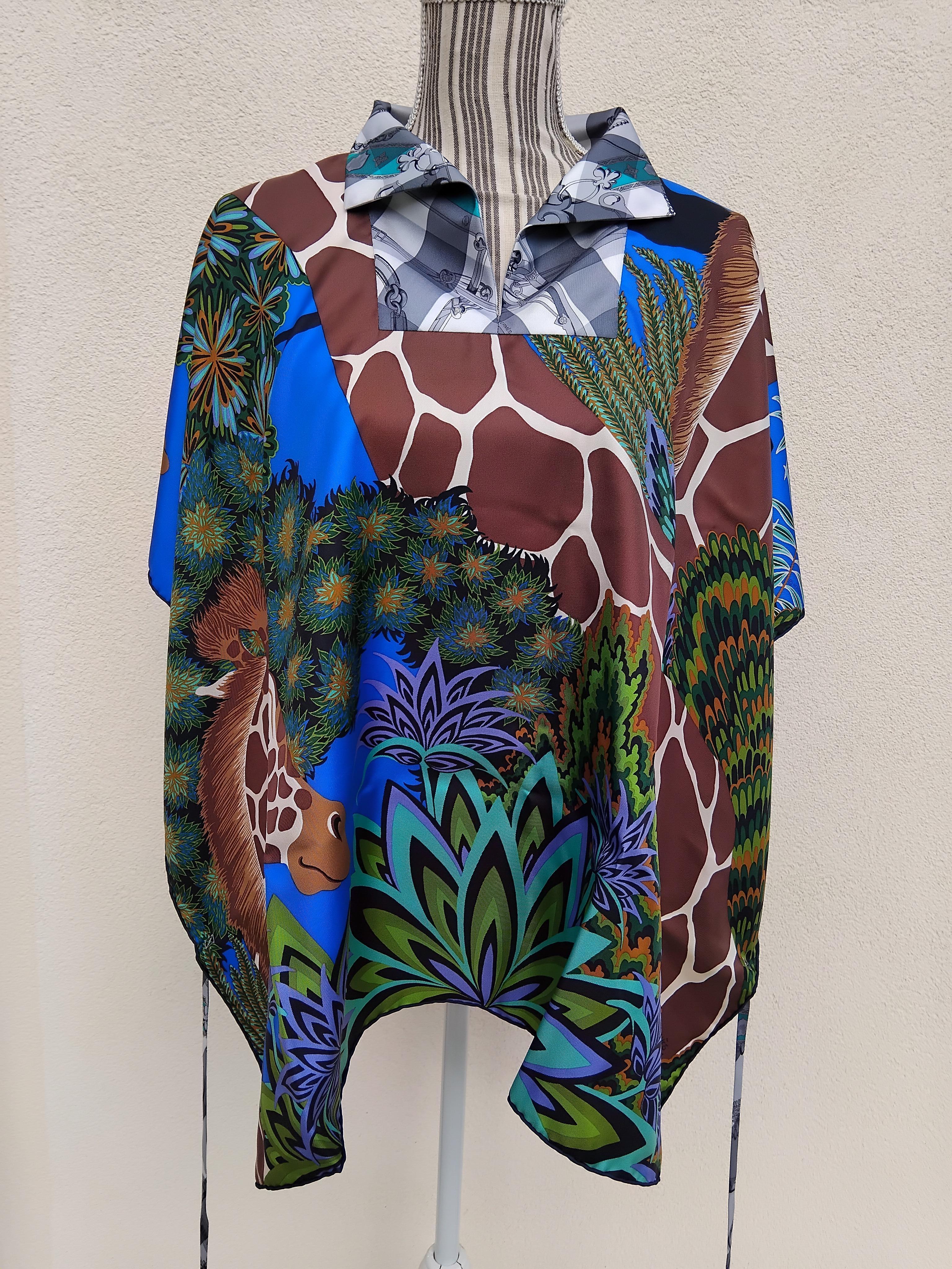 De las mujeres Blusa túnica sin espalda Hermès Las Tres Gracias Alice Shirley Jirafas Seda en venta