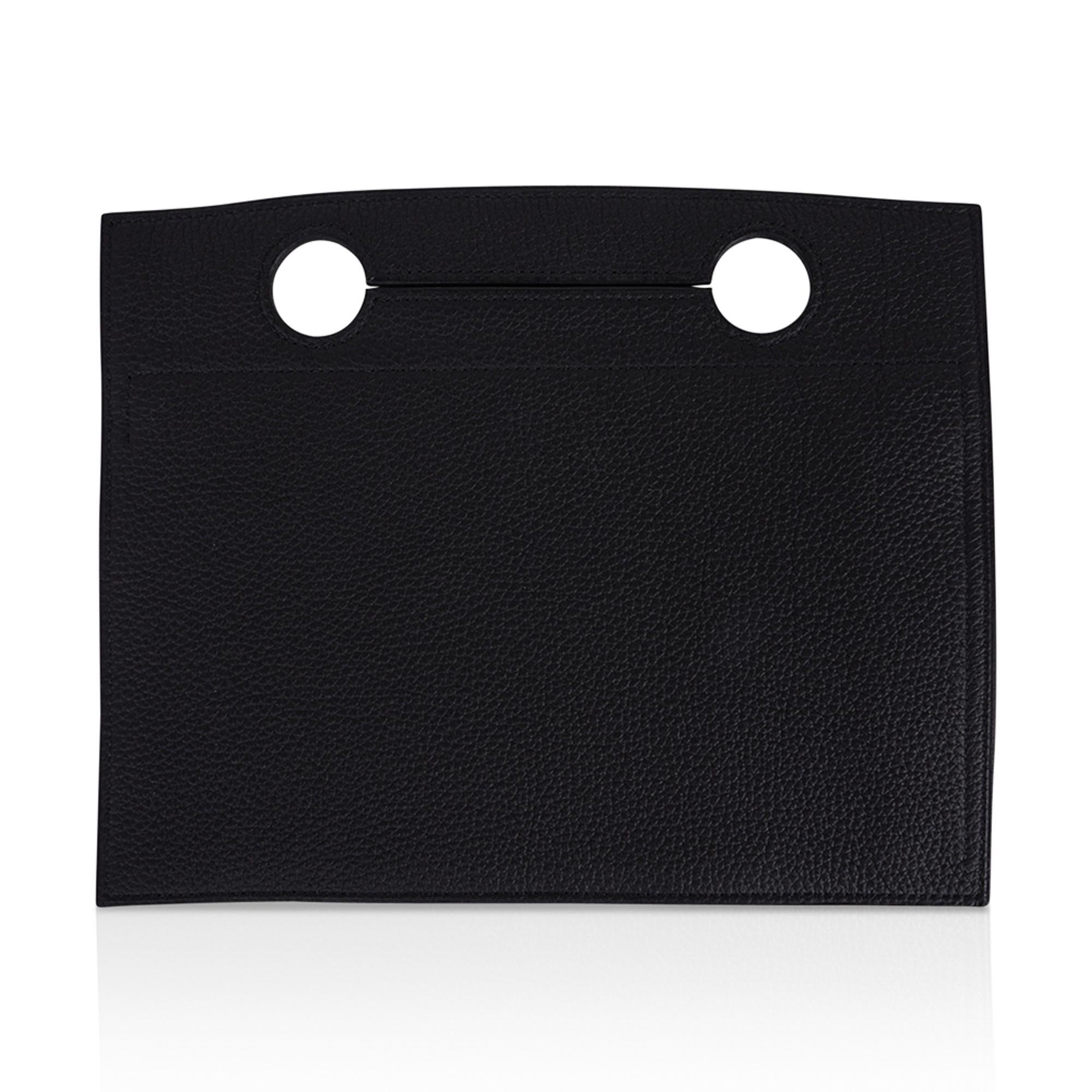 da uomo o donna Hermes Backpocket Pochette 35 Staccabile Nero Togo Palladium Hardware Nuovo