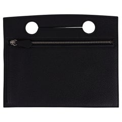 Hermes Backpocket Pochette 35 Detachable Black Togo Palladium Hardware New
