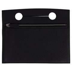 Hermes Backpocket Pochette 35 Staccabile Nero Togo Palladium Hardware Nuovo
