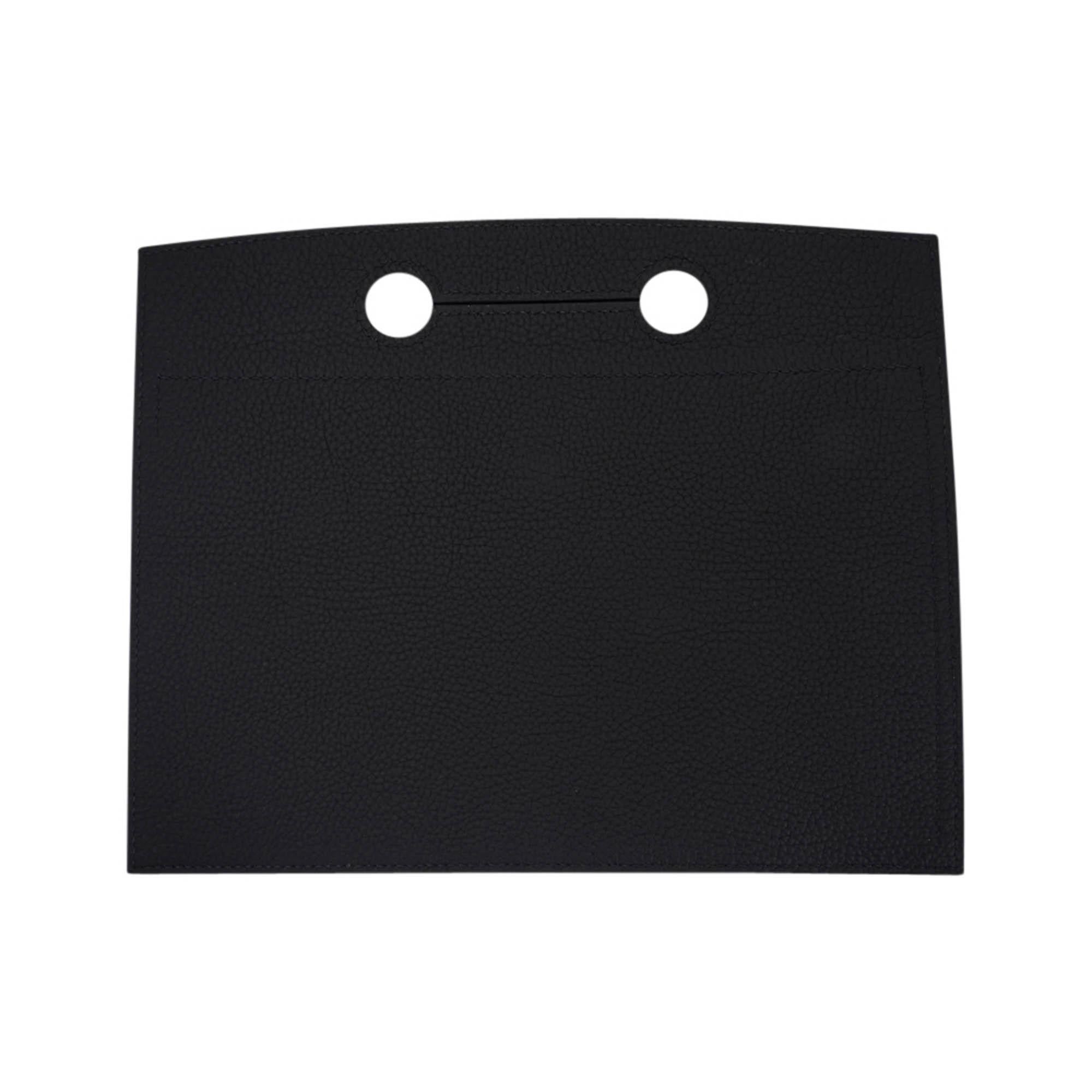 Women's or Men's Hermes Backpocket Pouch 25 Detachable Black Gold Hardware Togo Leather For Sale
