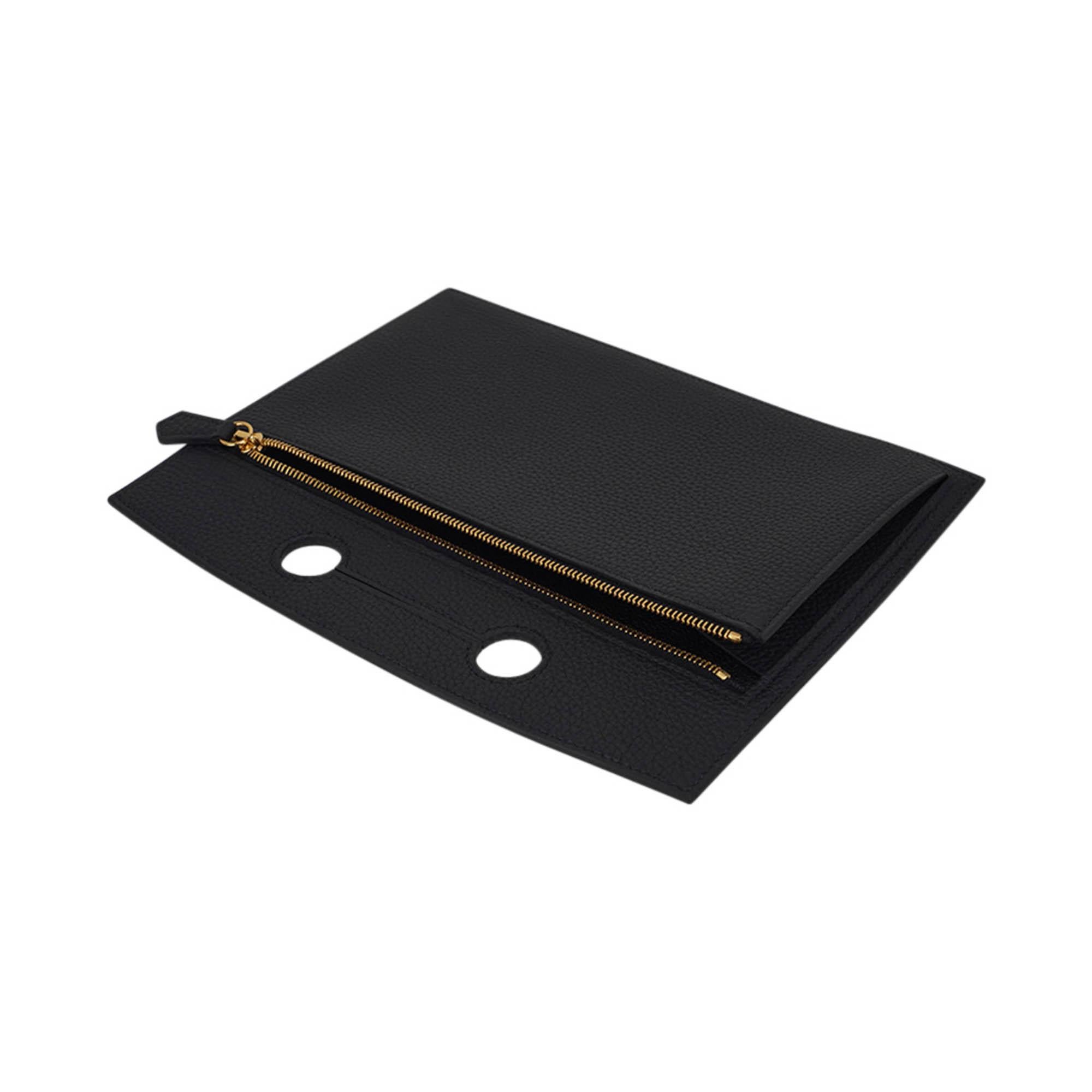 Hermes Backpocket Pouch 25 Detachable Black Gold Hardware Togo Leather For Sale 1