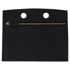 Hermes Backpocket Pouch 25 Abnehmbare Schwarz Gold Hardware Togo Leder