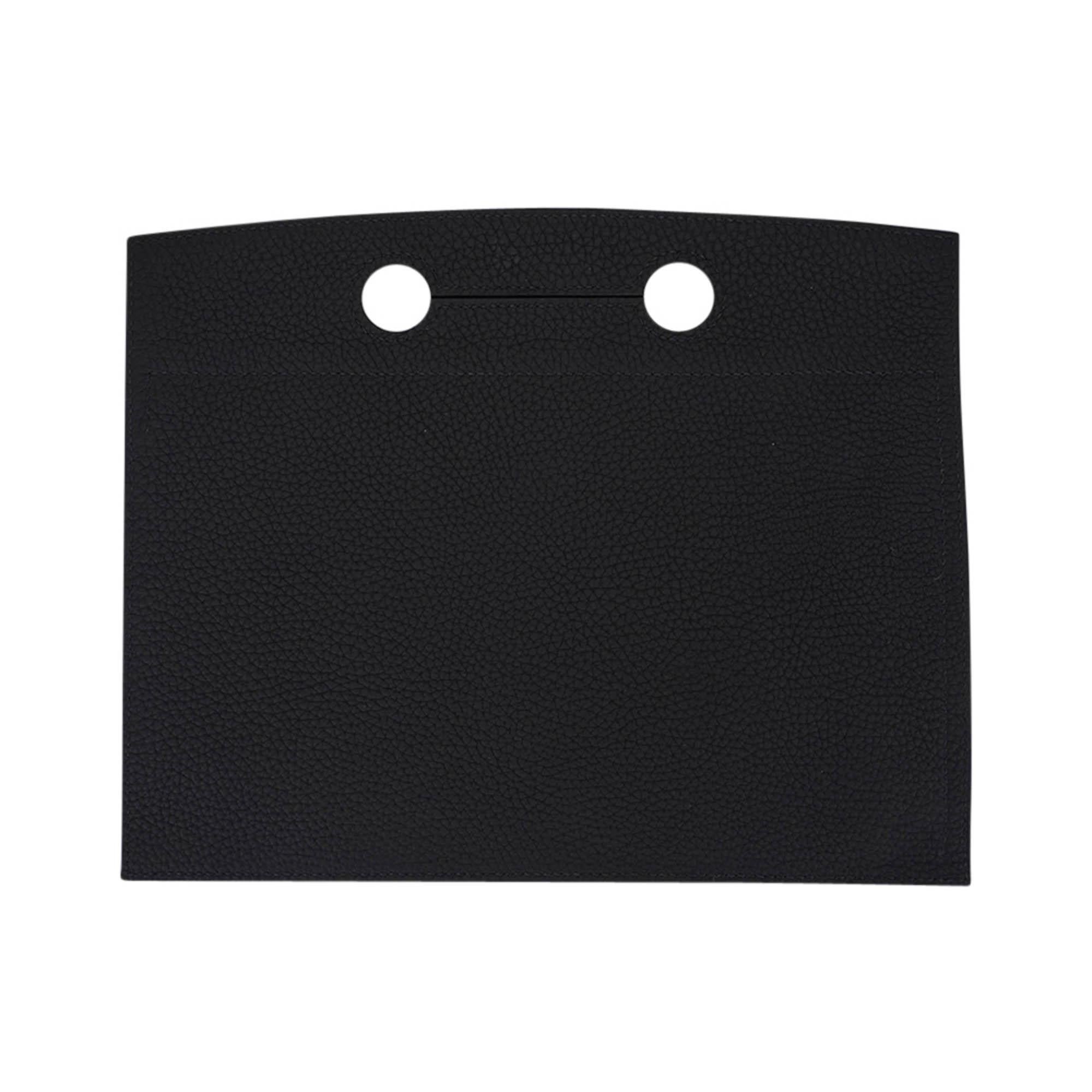Women's or Men's Hermes Backpocket Pouch 25 Detachable Black Togo Palladium Hardware For Sale