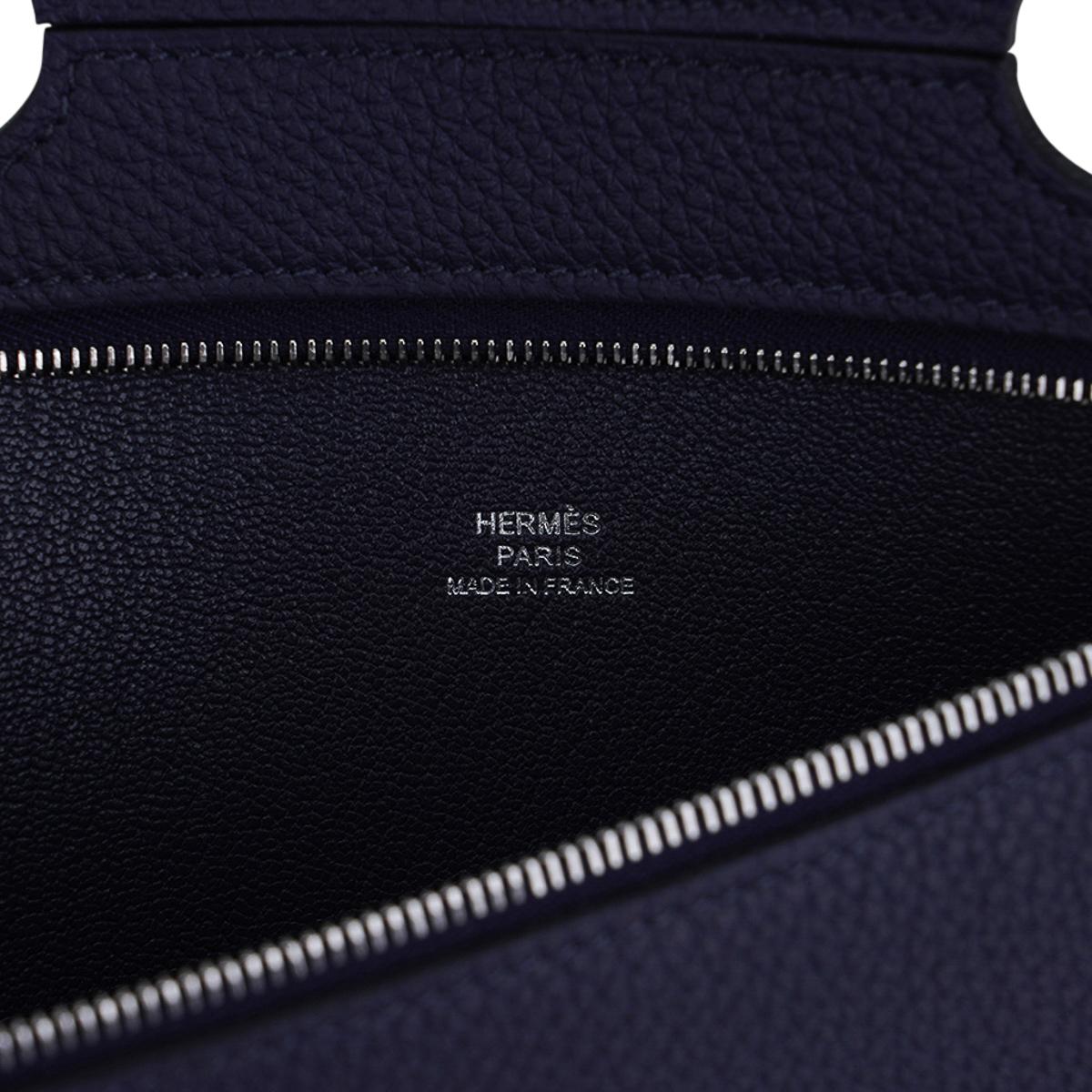 Hermes Backpocket Pouch 30 Detachable Blue Nuit Togo Palladium Hardware 3