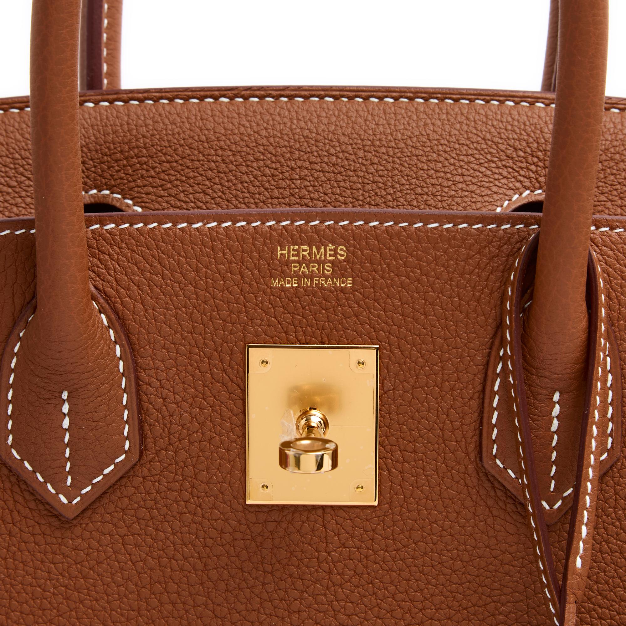 Hermes bag 2024 Birkin 30 togo gold hdw gold New in box For Sale 6