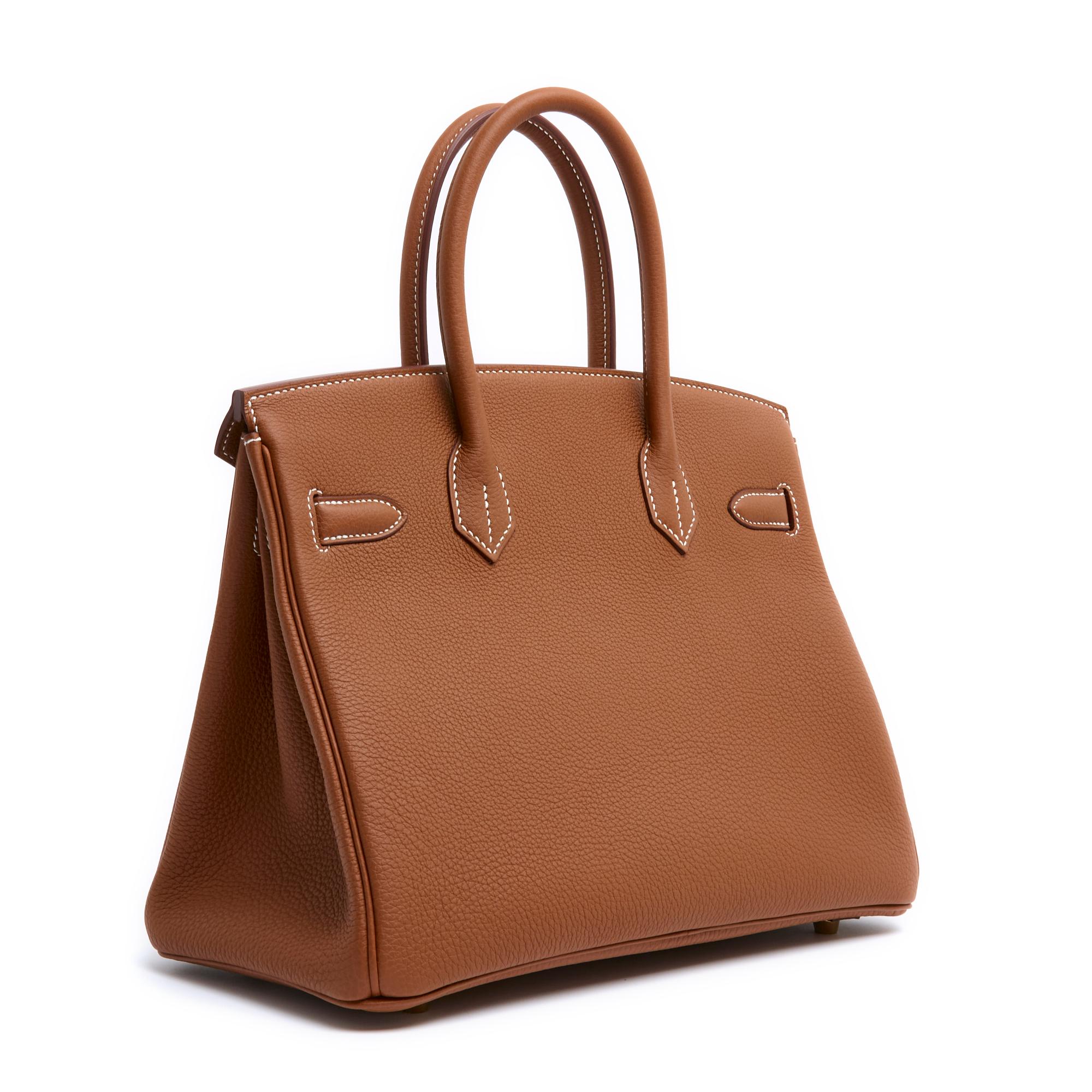 Women's or Men's Hermes bag 2024 Birkin 30 togo gold hdw gold New in box For Sale