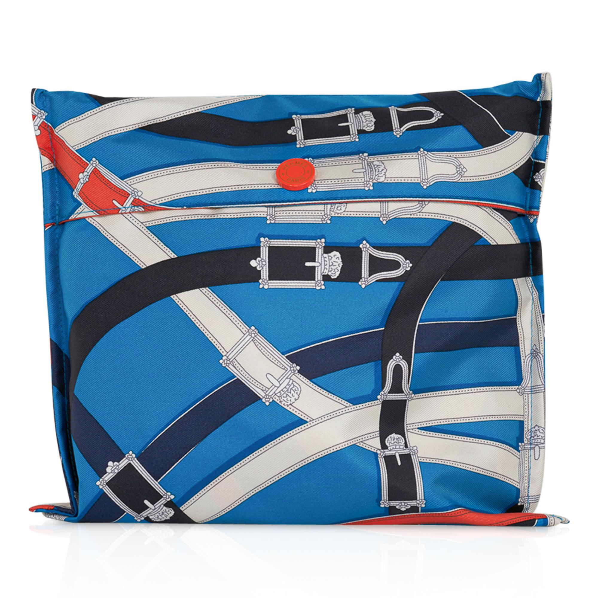 Hermes Bag Airsilk Duffle Cavalcadour 44 Blue Silk Limited Edition New 2