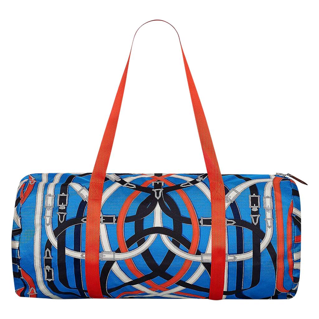 Hermes Bag Airsilk Duffle Cavalcadour 44 Blue Silk Limited Edition New