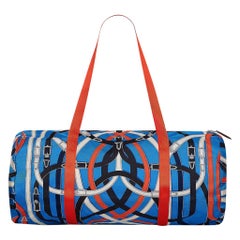 Hermes Airsilk Duffle Bag Cavalcadour 50 Blue Silk Limited Edition New