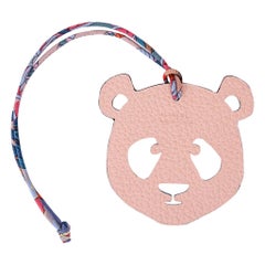 Hermès Bag Charm Bi-Color Panda Blue / Rose Eglantine New w/Box