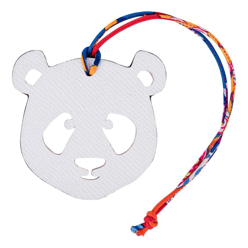 Hermes Bag Charm Bi-Color Panda Rouge H / White New w/Box