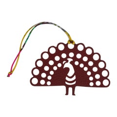 Hermes Bag Charm Bi-Color Peacock Rouge H and Jaune  New w/ Box