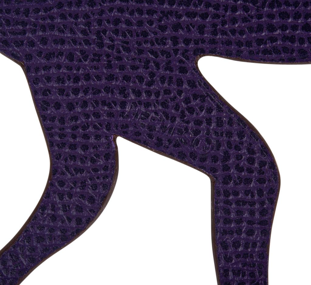 Hermes Bag Charm Monkey Bi-Color Blue / Raisin Purple New w/ Box 3
