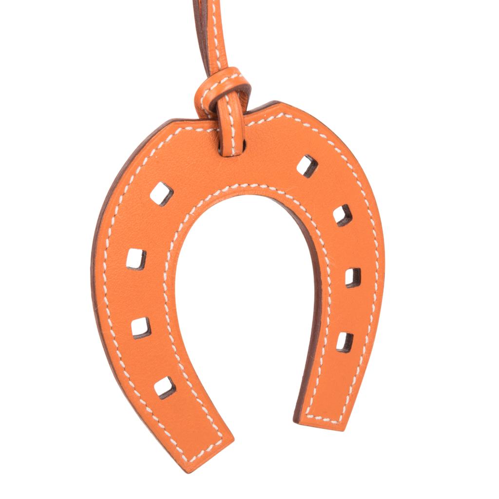 Hermes Bag Charm Paddock Fer a Cheval Horse Shoe Orange 