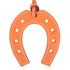 Hermes Bag Charm Paddock Fer a Cheval Horse Shoe Orange New w/ Box