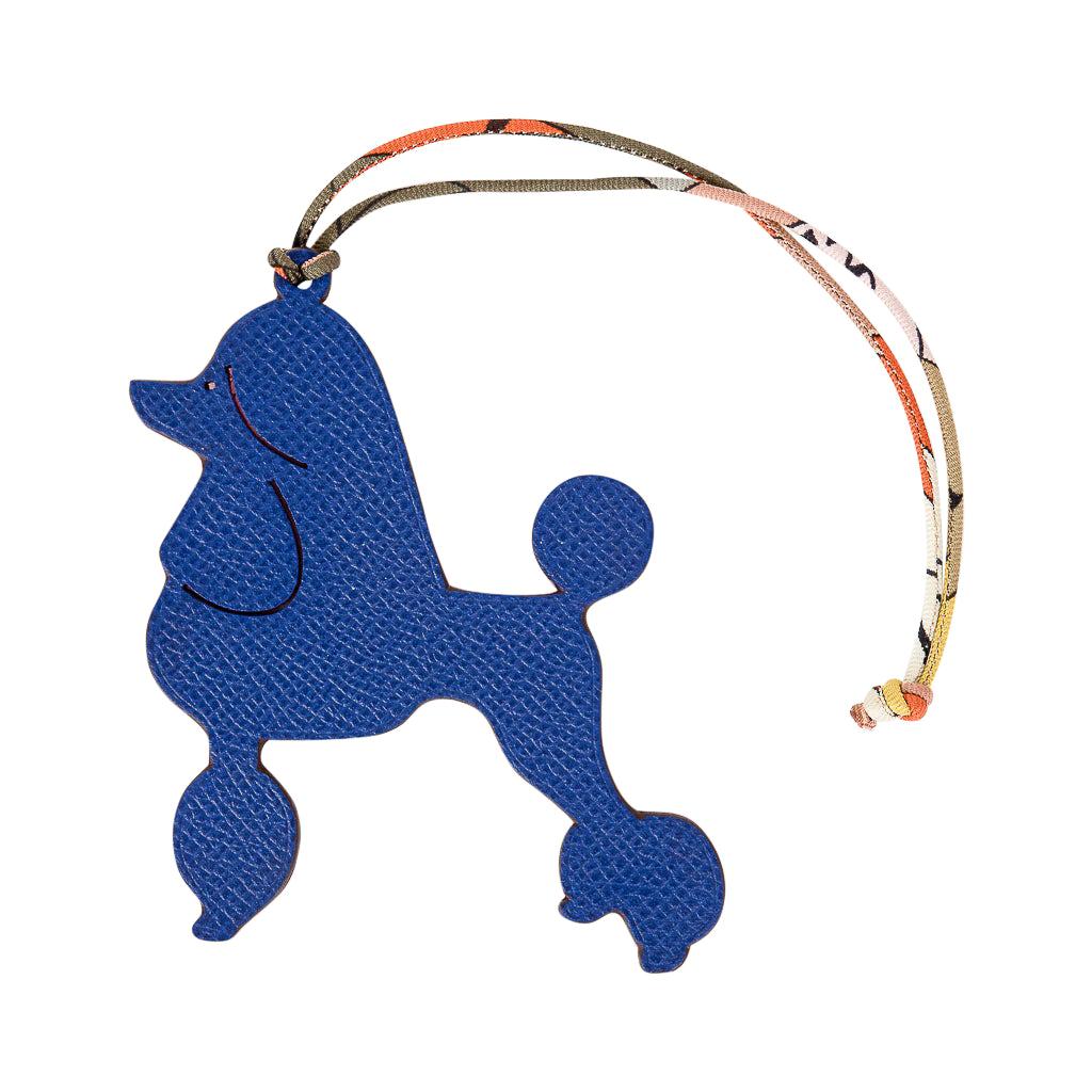 Hermes Bag Charm Royal Poodle Dog Petite h Bi-Color Rouge / Bleu New w/ Box