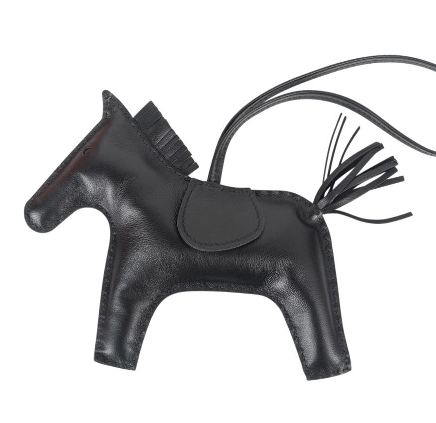 Mightychic offers an Hermes So Black GM Rodeo limited edition rare bag charm. 
This striking So Black rodeo is a perfect luxury gift for any man or woman to accent a myriad of bags!
Skin is lamb Milo. 
Signature HERMES PARIS MADE IN FRANCE is