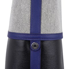 Hermes Bag Col Roule Noir Toile Berline / Bleu Saphir/ Toile Tote New