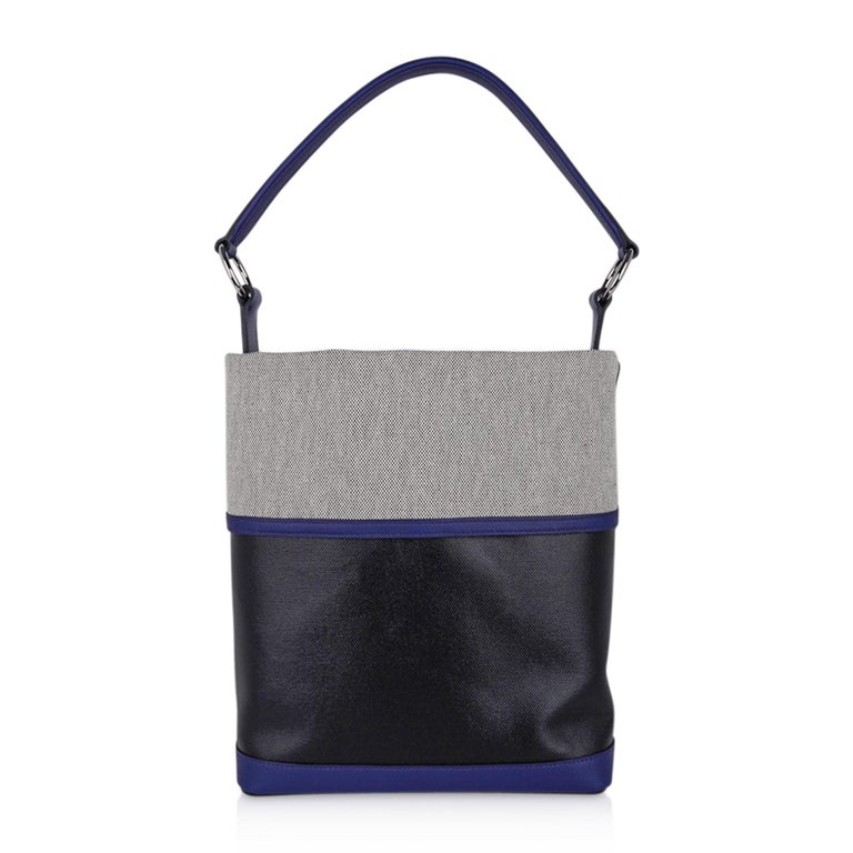 Hermes Blue Leather Mini Berline Bag at 1stDibs