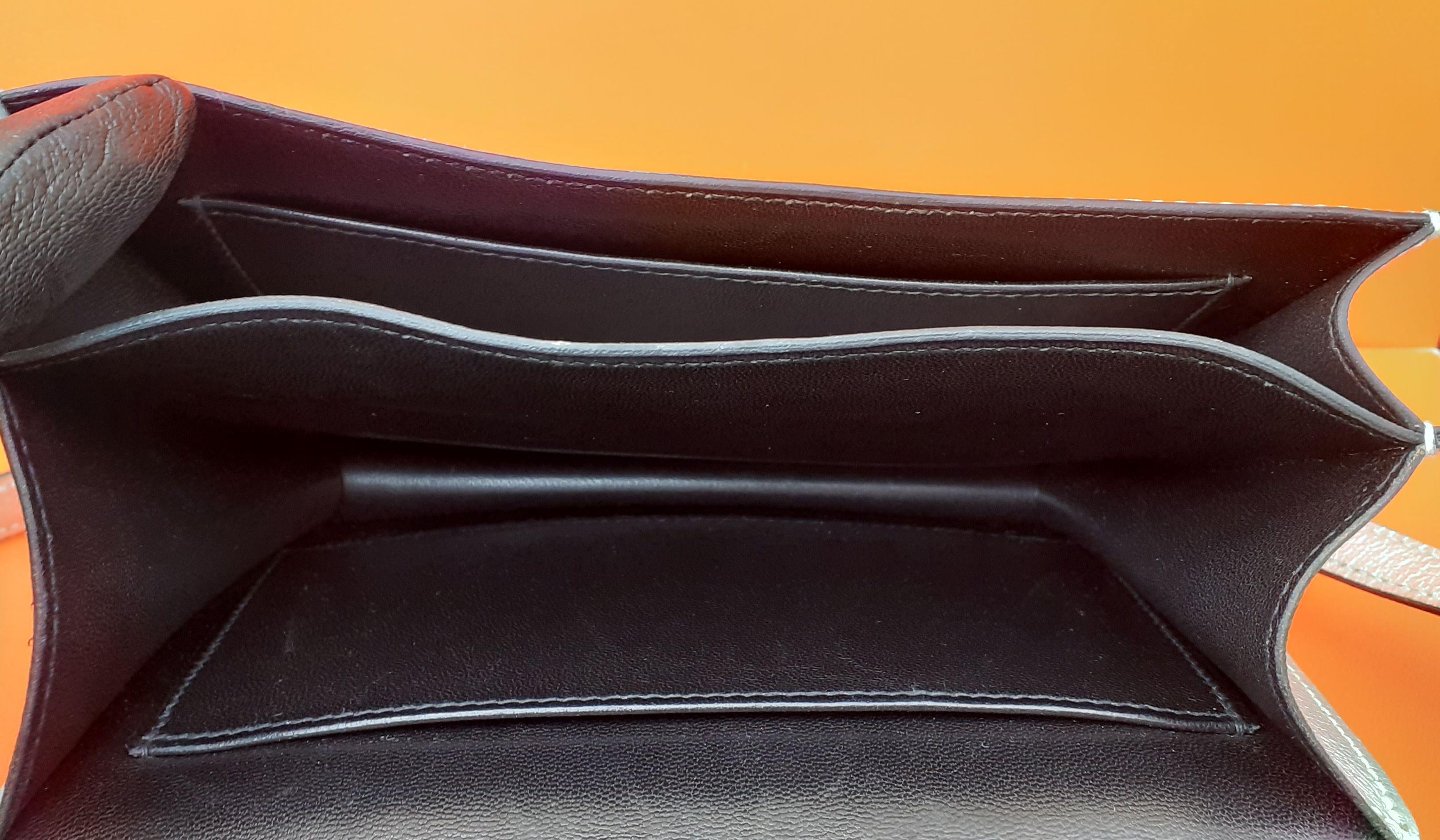 Borsa Hermès Constance 18 cm in pelle argento metallizzato Phw in vendita 11