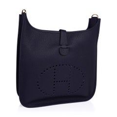 Hermes Bag Evelyne GM Blue Nuit Clemence Gold Hardware New w/ Box