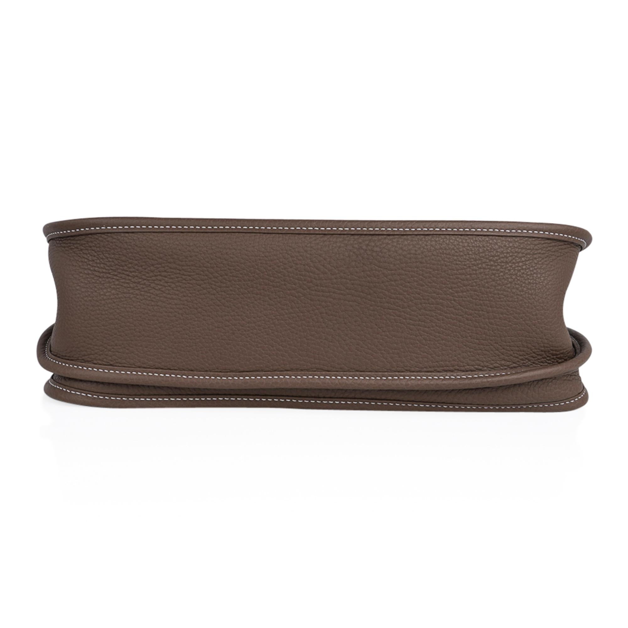 Hermes Bag Evelyne GM Etoupe Clemence Palladium Hardware 5
