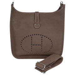Hermes Bag Evelyne GM Etoupe Clemence Palladium Hardware