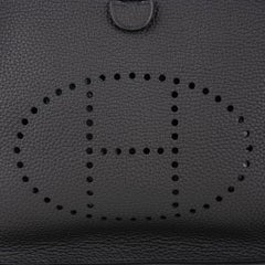 Hermes Bag Evelyne PM Black Clemence Gold Hardware