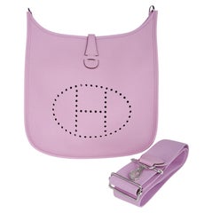 Borsa Hermes Evelyne PM Mauve Sylvestre Clemence Palladium Hardware