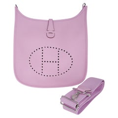 Hermes Bag Evelyne PM Mauve Sylvestre Clemence Palladium Hardware