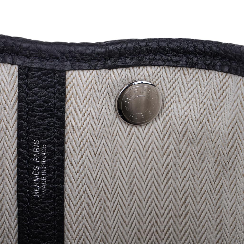 Hermes Bag Garden Party 30 Bag Black / Vache Country Leather Palladium