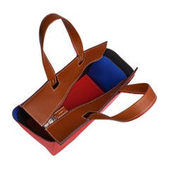 Hermes Bag Necto 34 Evercolor Rose Azalee / Capucine Fauve Palladium Tote New