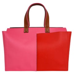 Hermes Tasche Necto 34 Evercolor Rose Azalee / Capucine Fauve Palladium Tote Neu