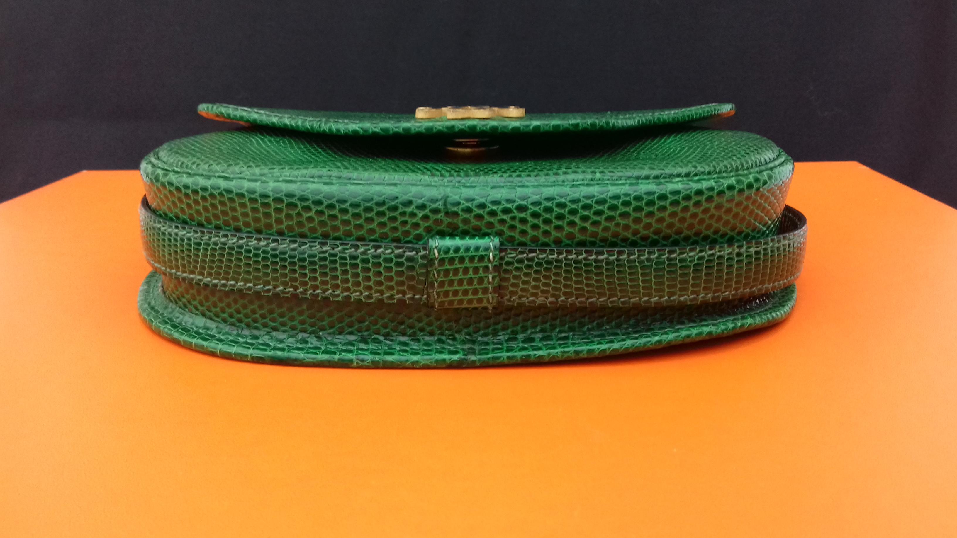 Exceptional Hermès Lift Bag 4 ways Emerald Green Lizard H Buckle Ghw Rare 5