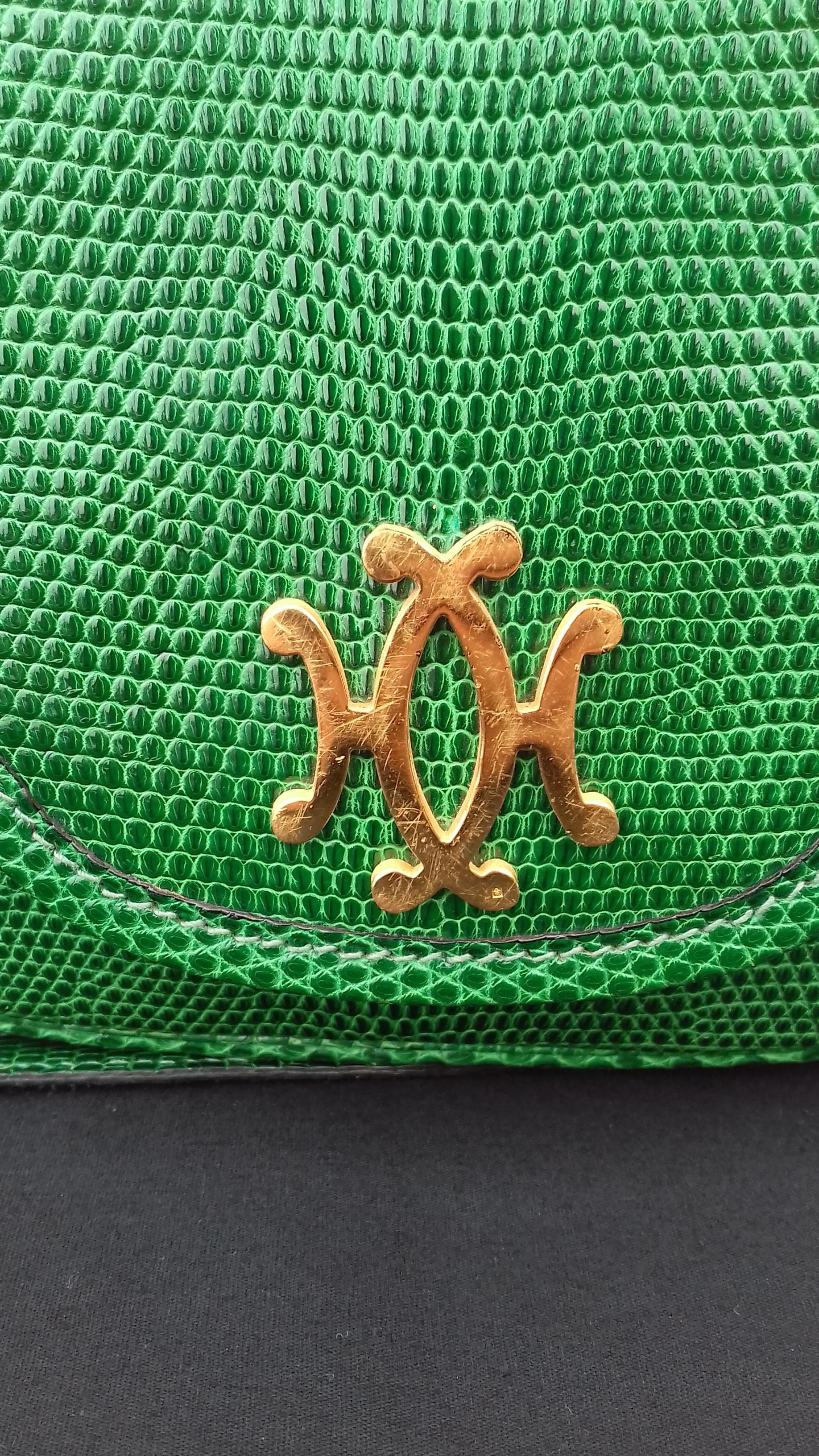 Exceptional Hermès Lift Bag 4 ways Emerald Green Lizard H Buckle Ghw Rare 7